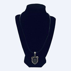 Stigma By Kim Min Sun Womens Necklace Silver With Black Plastic Rope